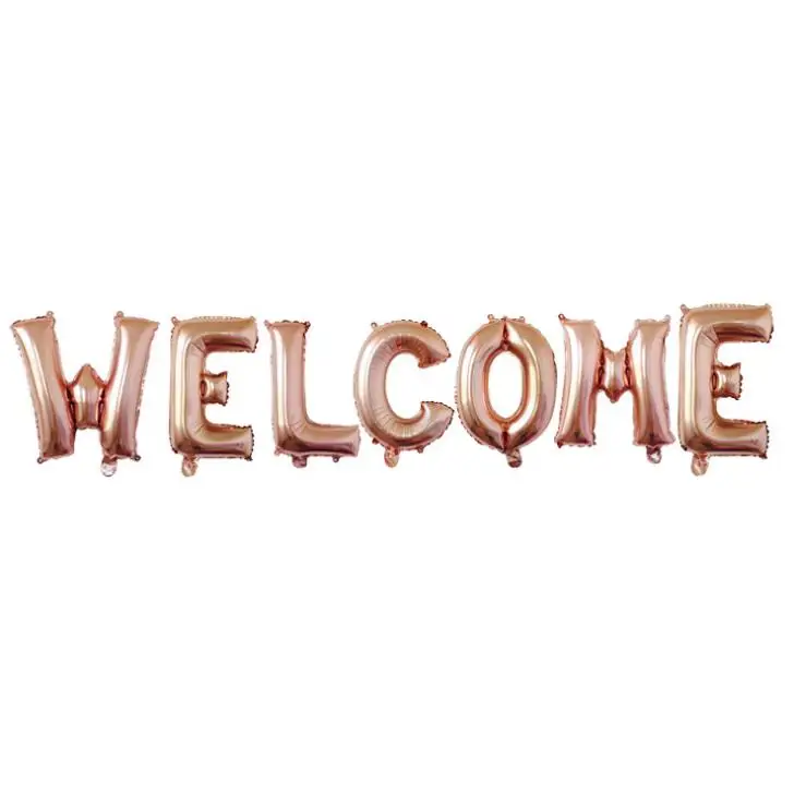 7 шт./компл. милые 16-дюймовые приветственные буквы надувные шары из алюминиевой