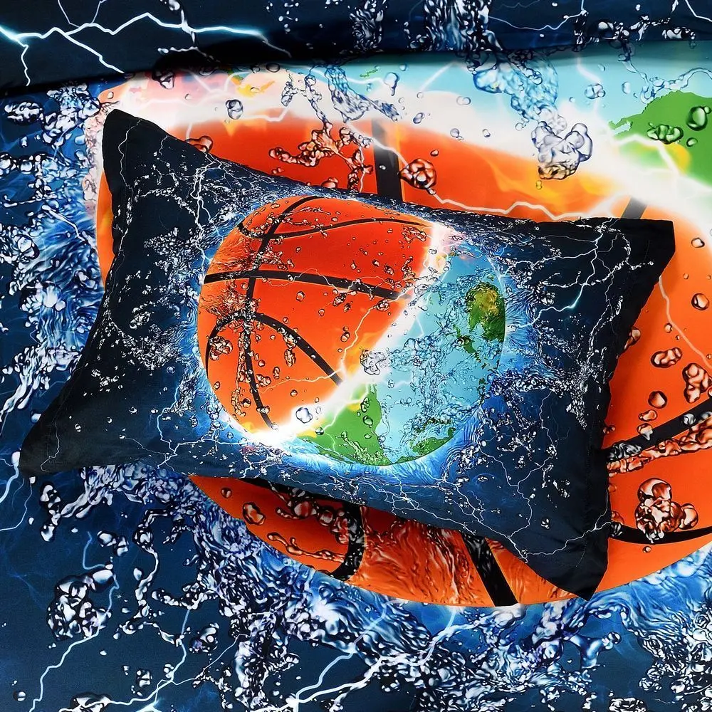 Комплект пододеяльников с 3d изображением баскетбола в грозе наволочки одеяло