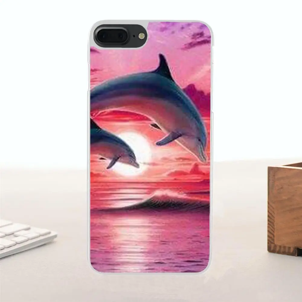Танцевальный и прыгающий Дельфин для Apple iPhone 4 4S 5 5C SE 6 6S 7 8 Plus X Мягкий Силиконовый