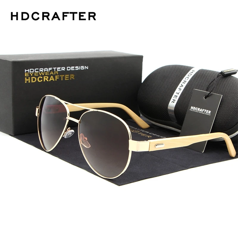 Солнцезащитные очки HDCRAFTER 2017 бамбуковые солнцезащитные брендовые дизайнерские