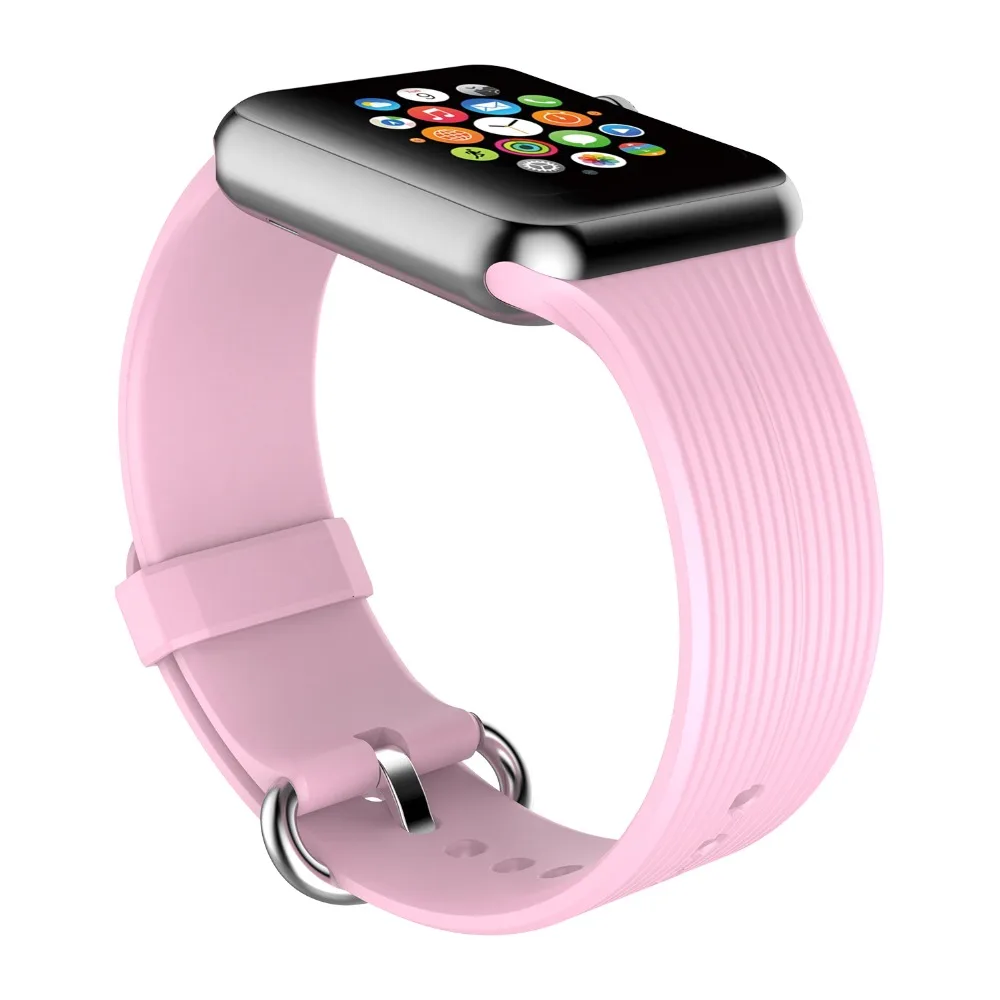 VIZCANNOE Новый кремния классический пряжки спортивные полосы для Apple Watch Series замена
