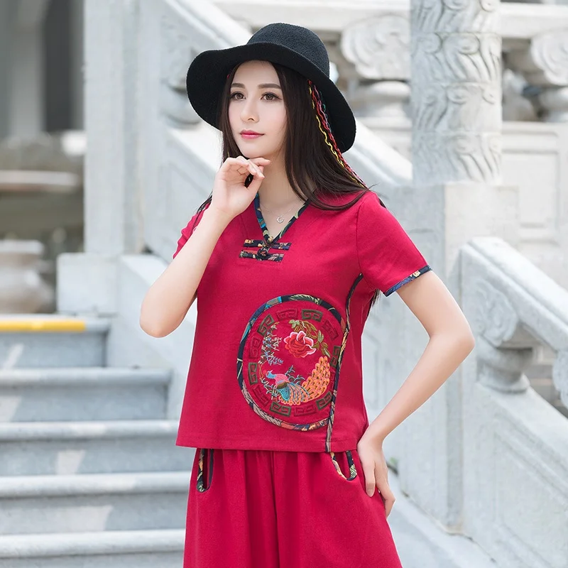 Традиционная китайская одежда для женщин cheongsam Топ Мандарин воротник женские