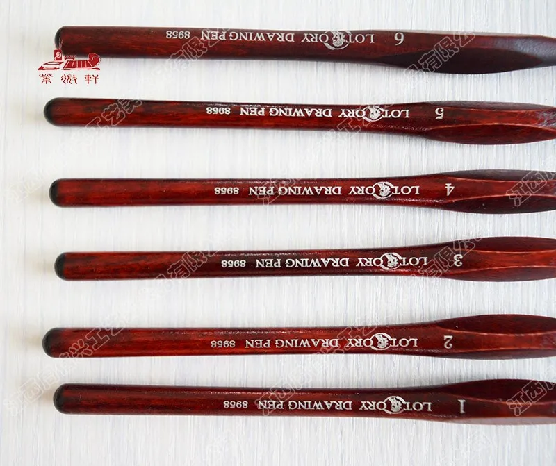 Кисти для акварели 6 шт./компл. кисти рисования с деревянной ручкой в форме алмаза