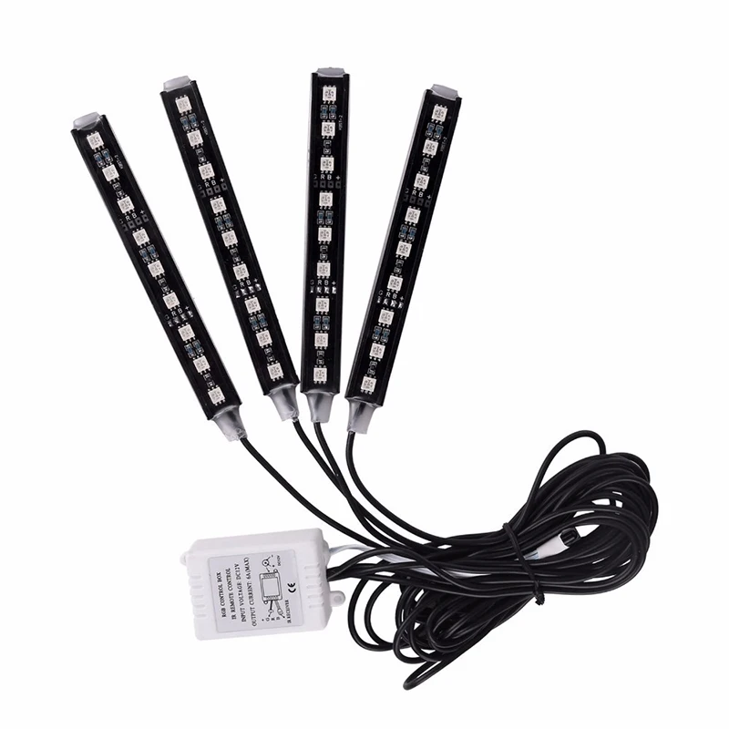 9 Led 4 в 1 интерьер автомобиля 5050 RGB атмосферные огни тире пол ноги полосы света