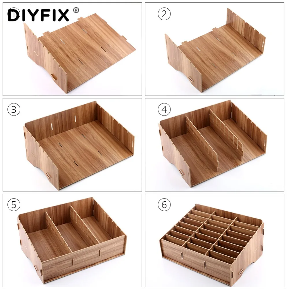 diyfix mobile phone repair tools box wooden storage box cellphone motherboard lcd screen storage box ferramentas accessories free global shipping