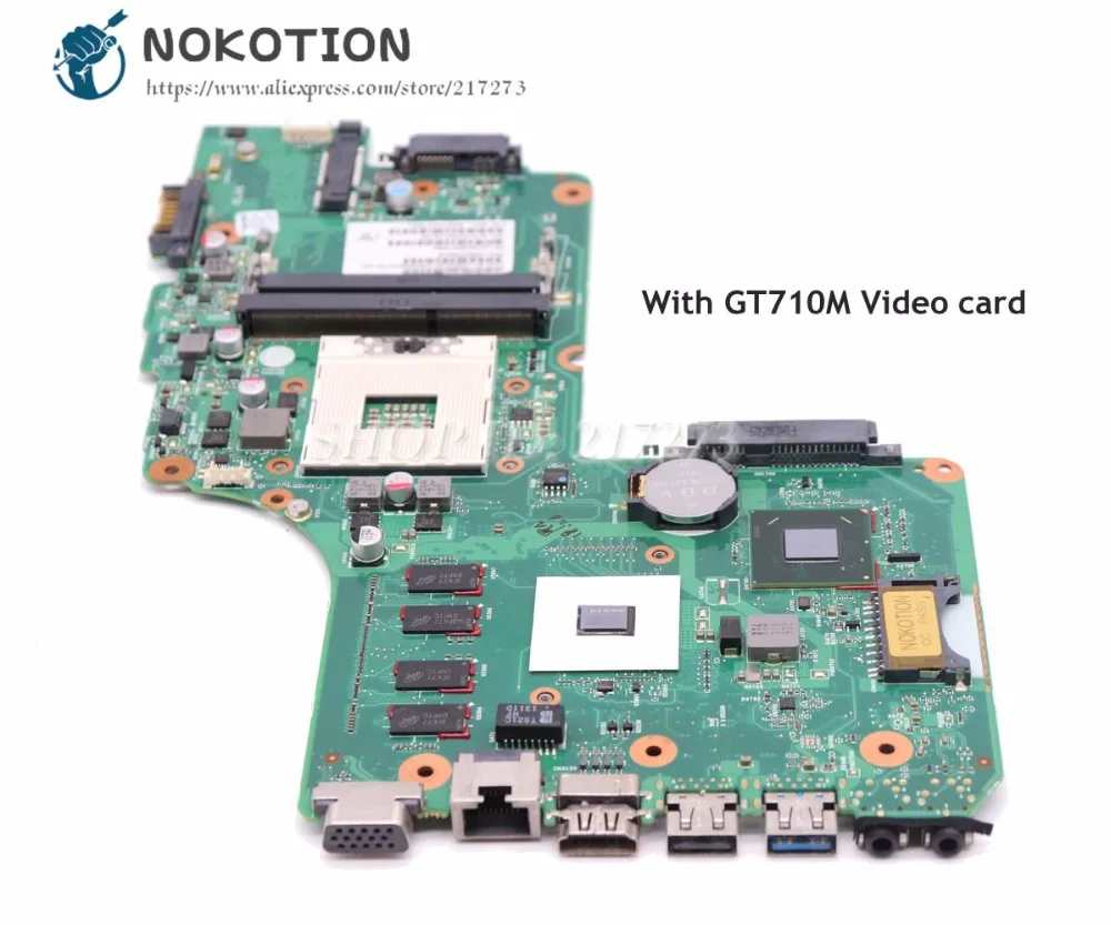 

NOKOTION For Toshiba Satellite C50 C50-A Laptop Motherboard V000325010 DB10FG-6050A2557401-MB-A02 HM76 DDR3 GT710M Video Card