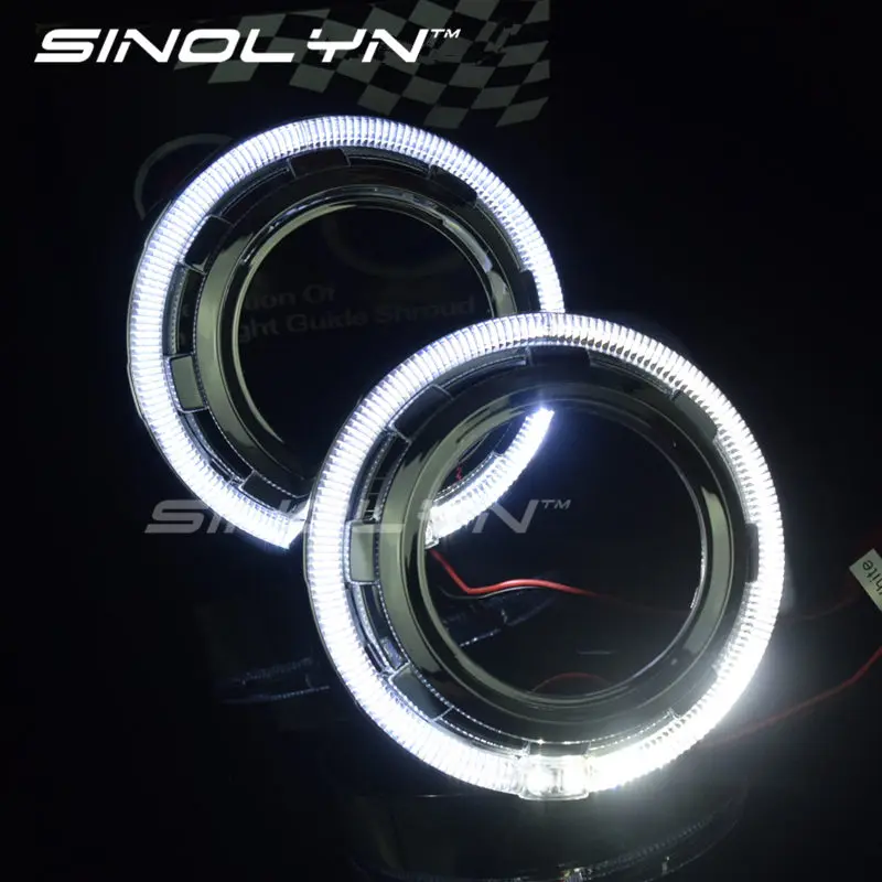 Sinolyn ангельские глазки Безель Светодиодный прожектор кожухи для Hella 3R G5/Koito Q5/WST