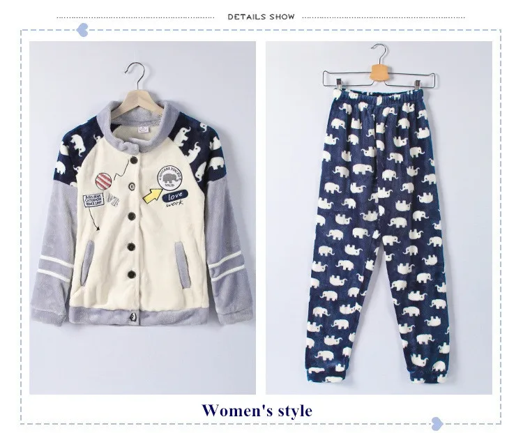 Главная Досуг одежды Осень Зима теплая с длинным рукавом женщин пижамы