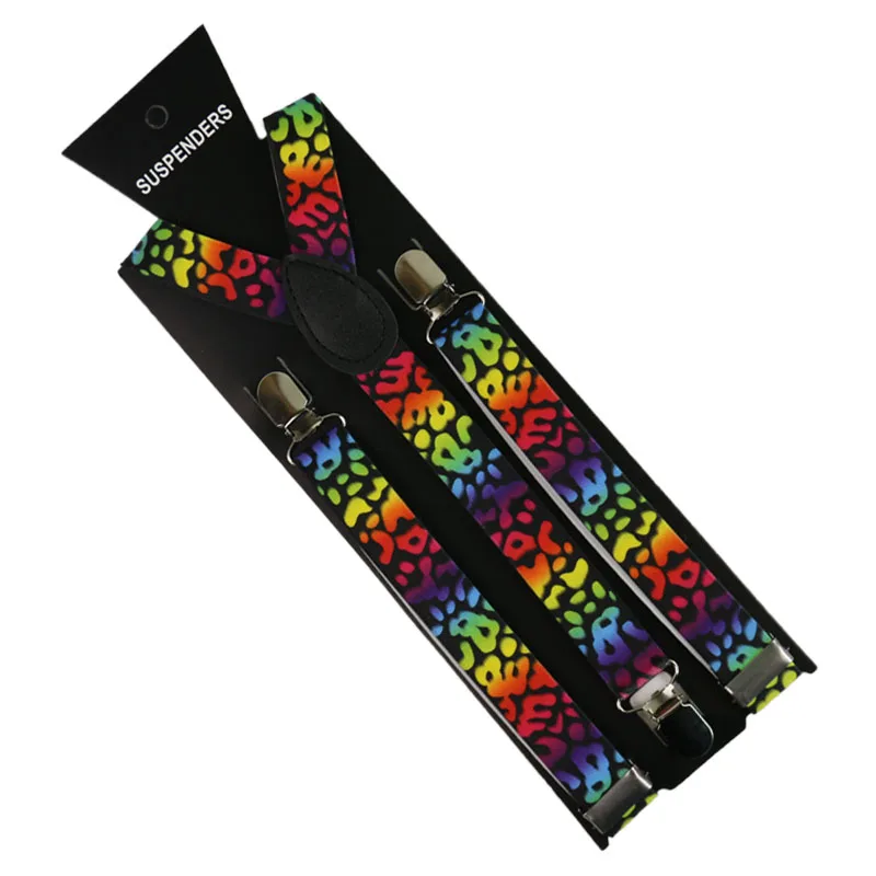 

Fashion Mens/Women Colorful Graffiti Print Suspender Adjustable Adult 3 Clip Y-Back Clip-on For Men Women Breces For Suspenders