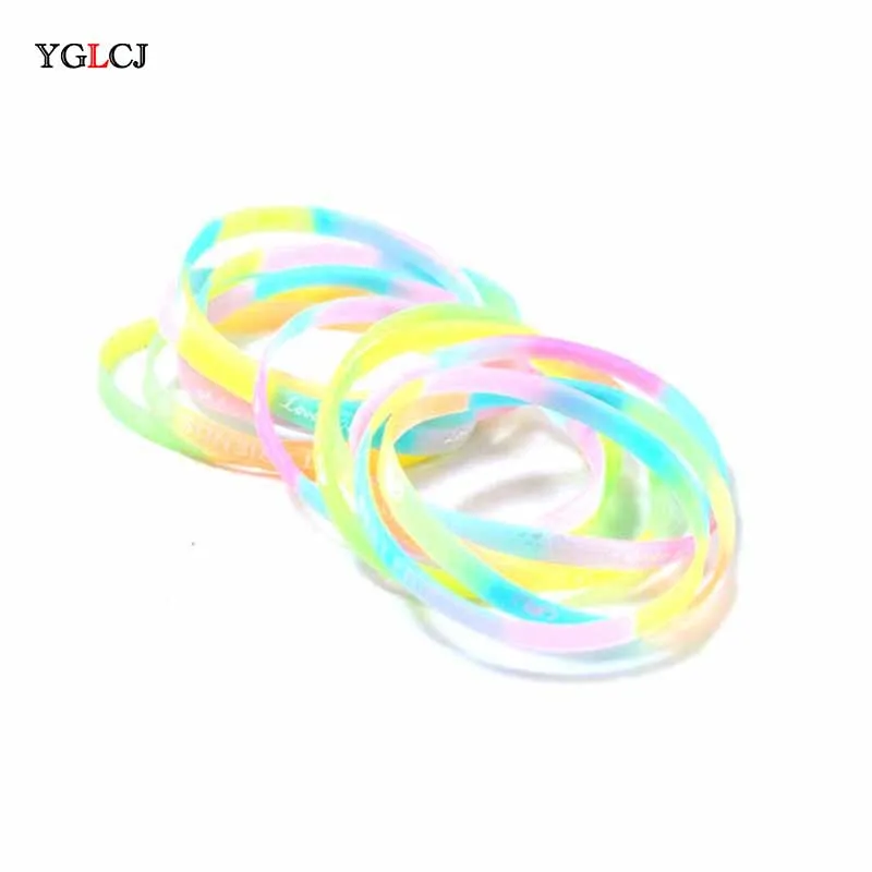 10 Pieces / English Alphabet Silicone Sports Bracelet Punk Hip Hop Luminous Ladies Fashion Lovers Jewelry Gift | Украшения и