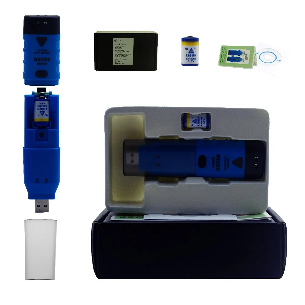 AideTek BDV01 DC USB 0 30V 04 V Регистратор напряжения разрешение 64K 1 sec samp светодиодный сигнал