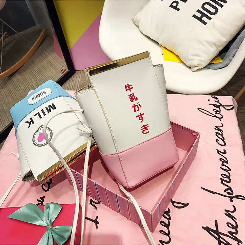 Сумка на плечо Gintama Gintoki Kawaii Milk Box, японский стиль, свежий стиль, женская сумка через плечо, сумка через плечо в стиле аниме, периферийная сумка через плечо