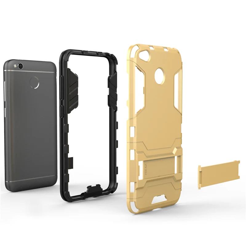 Slim Hard PC+Soft Silicone Rugged Rubber Kickstand Case Cover For Xiaomi Redmi 4X Armor Shockproof Phone Holder Shell Funda Capa |
