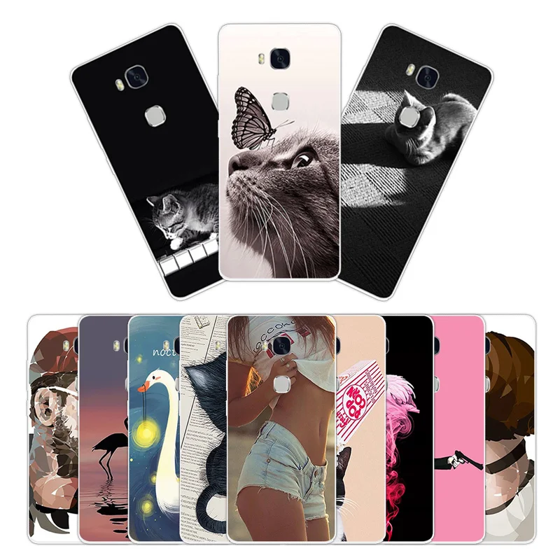 5.5" For Huawei Honor 5X / Play Back Black Matte Cover for GR5 KIW-TL00 KIW-TL00H Sweetheart Phone Cases Transparent |