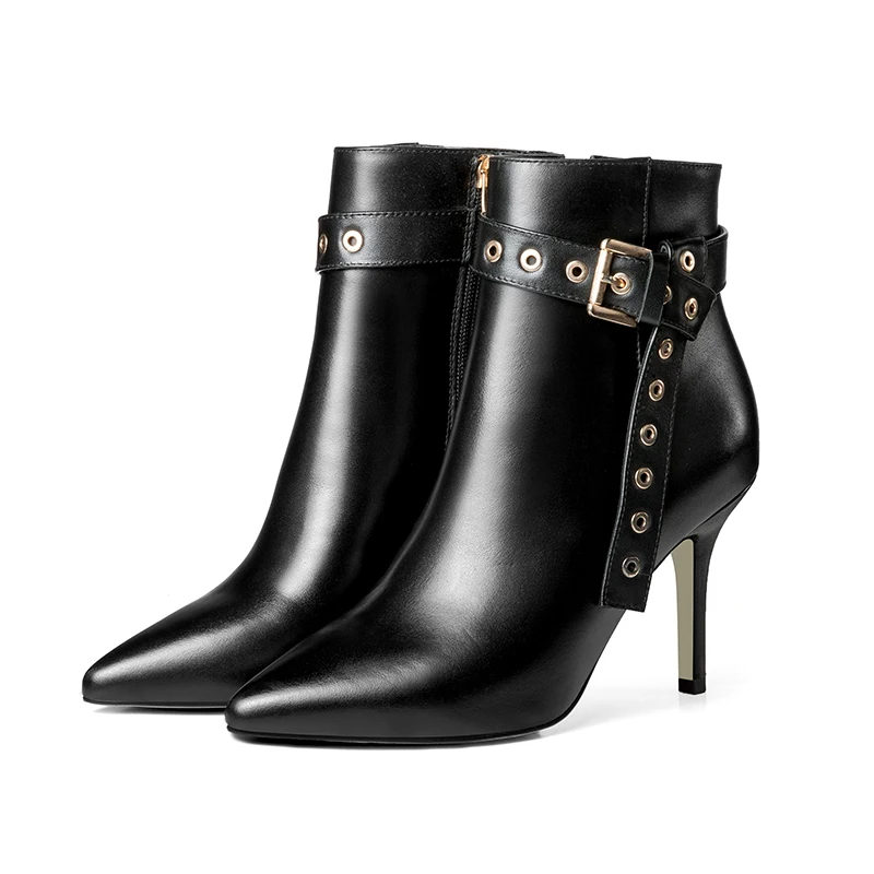 Женские ботильоны на молнии Arden Furtado с острым носком и металлической пряжкой