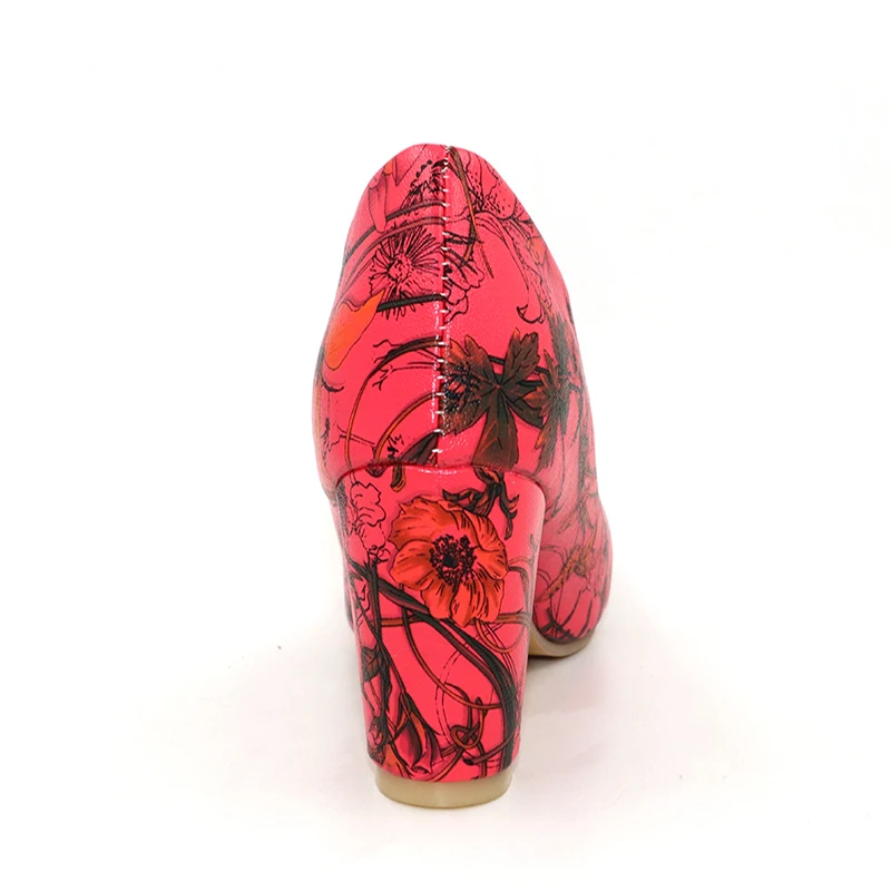 Tuyoki женские Обувь на высоких каблуках туфли с цветочным принтом высоком каблуке