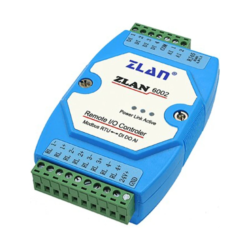 ZLAN6002 RS485 modbus RTU I/O модуль цифровой вход выход аналоговый пульт дистанционного управления дистанционный I/O управление Лер промышленный б/у