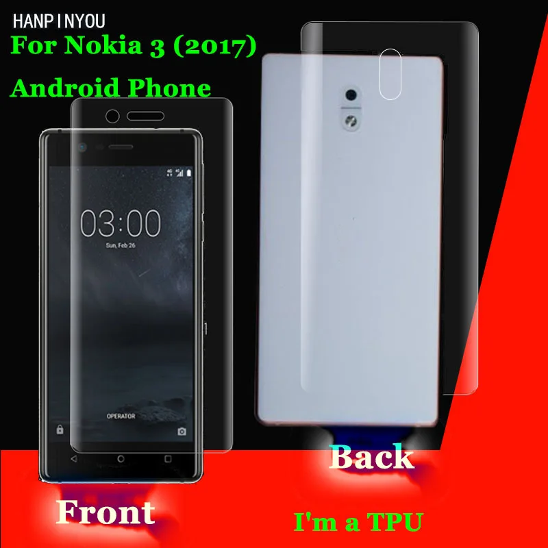 Для телефона Nokia 3 (2017) Android 2 шт. = передняя + задняя тонкая полное покрытие от края