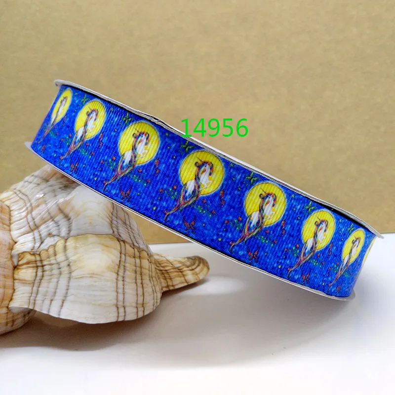 Бесплатная доставка 50 ярдов Единорог печатных grosgrain ленты 15051 | Дом и сад