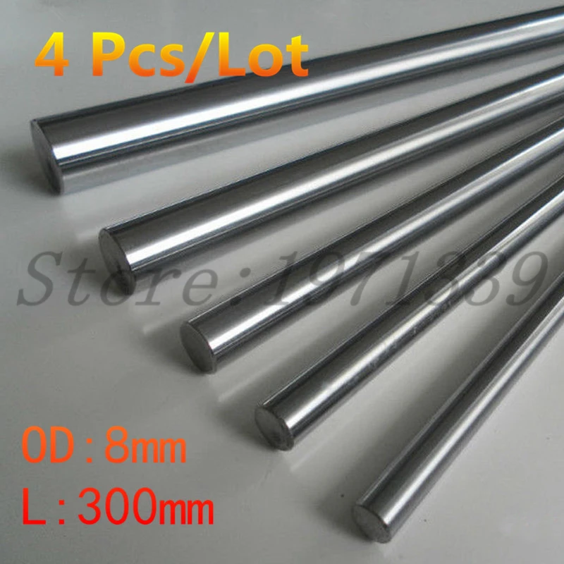 4 шт./лот WCS круглый Сталь стержень бар цилиндр линейного рельса od-8mm L-300mm ЧПУ