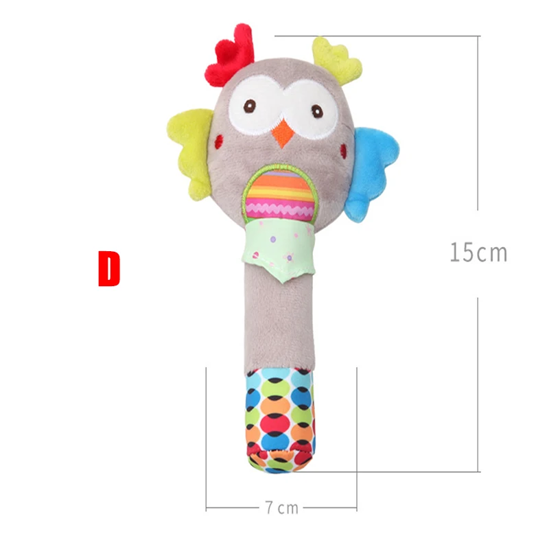Baby Rattle Cute Plush Animal Hand Bells Toy Handheld Ring Bell Newborn Early Educational Doll Gifts | Игрушки и хобби