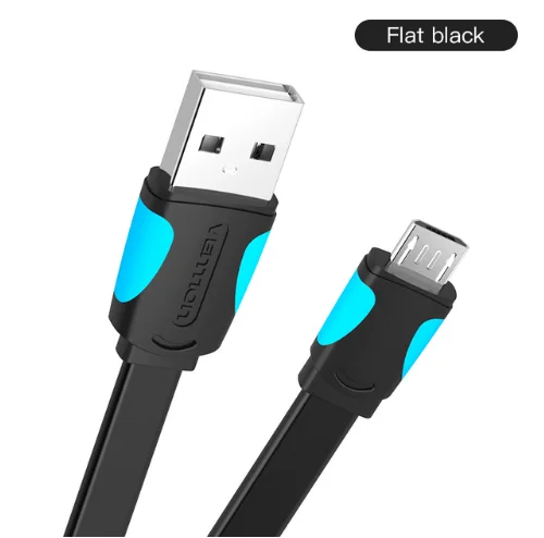 Vention Micro USB кабель провод для быстрого заряда для Android мобильного телефона синхронизации данных Кабель зарядного устройства 3 м 2 м 1 м для samsung htc Xiaomi sony - Цвет: Flat Black