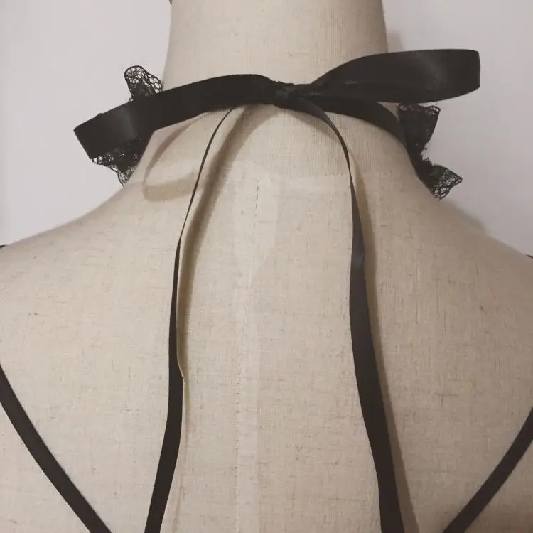 Женское белье сексуальное эротическое на заказ панк Babydoll черное белое кружевное