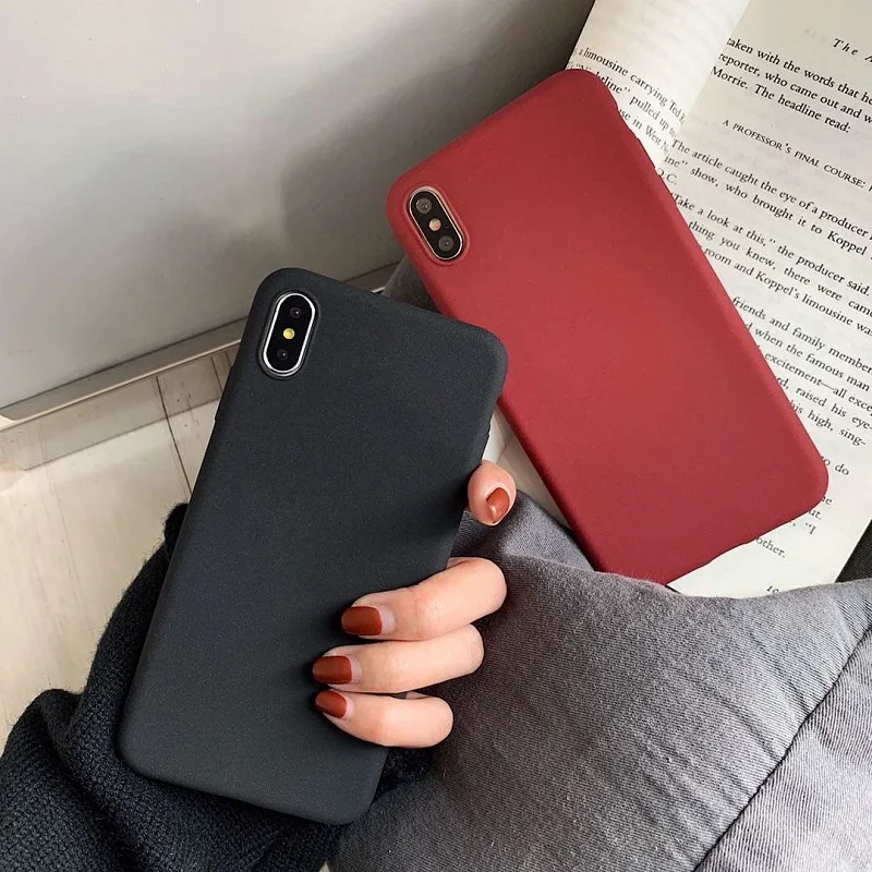 YPAY матовый чехол для телефона iPhone 7 6 6s 8 plus X XR XS MAX простой однотонный Ультратонкий