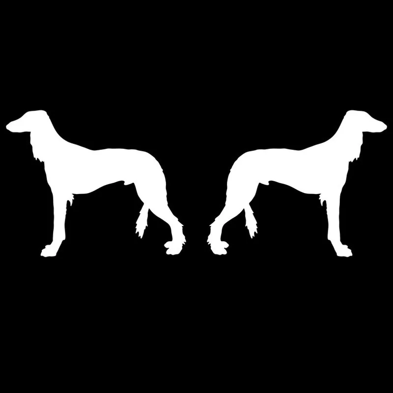 12.7*4.9CM 1Pair Saluki Dog (Left &amp Right) Car Window Stickers Vinyl Decal Styling Accessories Black/Silver S1-0748 | Автомобили и