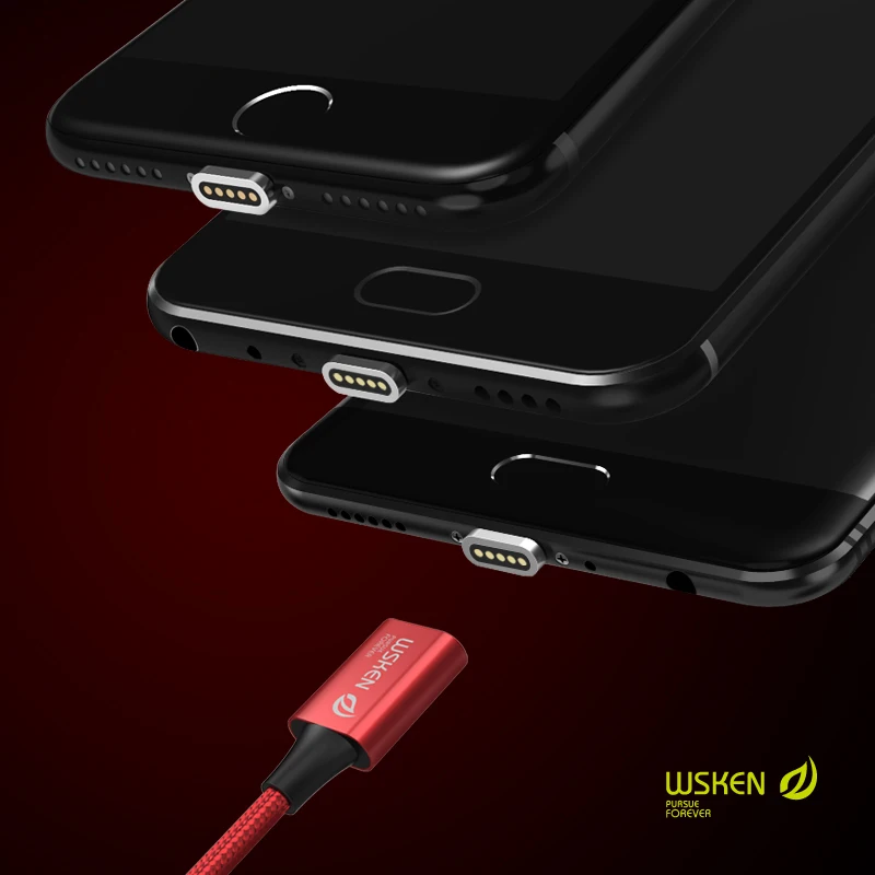 Магнитный кабель WSKEN Lite1 3 шт./лот Micro USB для быстрой зарядки iPhone 1 м|Кабели мобильных