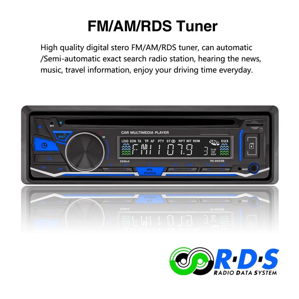 12V 1 Din Bluetooth автомобильный dvd-плеер поддержка VCD/SD/USB/AUX Встроенный AM/FM/RDS Радио