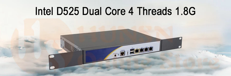 Брандмауэр Mikrotik Pfsense VPN принадлежности для сетевой безопасности маршрутизатор ПК четырехъядерный процессор Intel Atom D525 [hunsn RS01](4LAN/2USB2. 0/1COM/1VGA/вентилятора