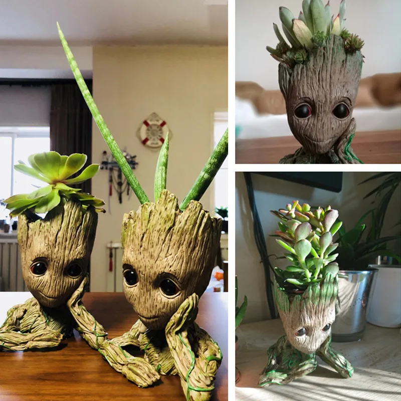 Мультяшное дерево герой фигурка Гроот аквариумный камень украшение цветочный