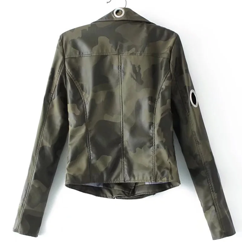 

New fashion wild personality locomotive hoop hollow leather women's slim short black leather jacket coat female tide Fall 2018