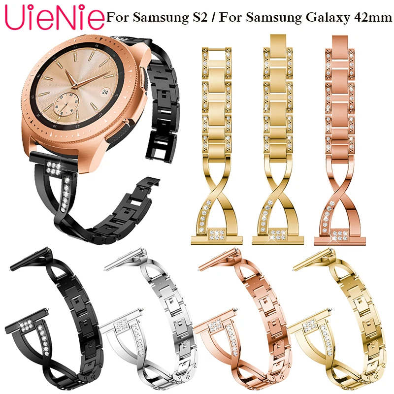 Ремешок из нержавеющей стали для Samsung Galaxy Watch 42 мм ремешок с блестящими стразами