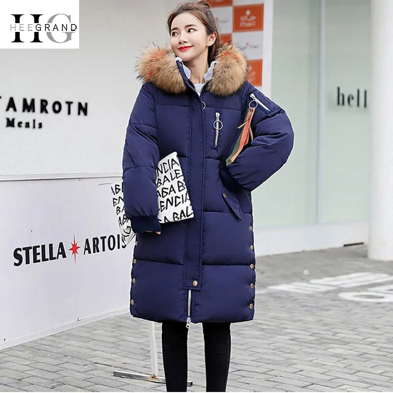 HEE GRAND/2018 зимние пальто женские цветные меховые куртки с воротником 3XL