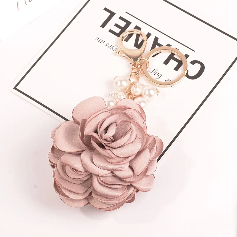 Цепочка для ключей с подвеской в виде цветка розы|rose flower keychain|flower keychainporte clef |