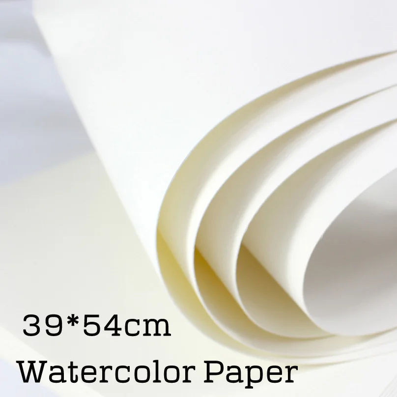 39*54cm watercolor paper blank DIY Postcard paper hand-painted postcards white cardboard art supply set with brush