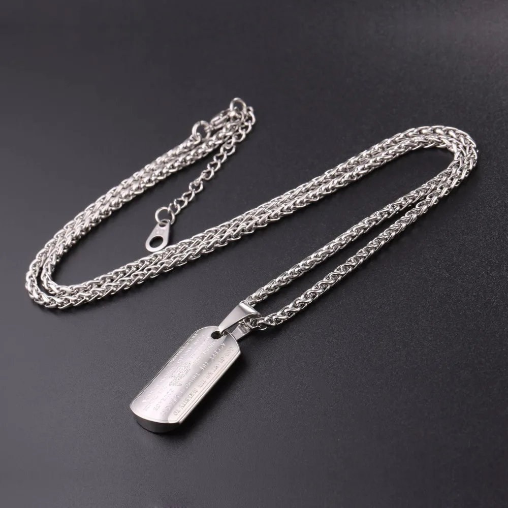 Ожерелье с молитвенными руками U7 серебряного цвета из нержавеющей стали хип хоп