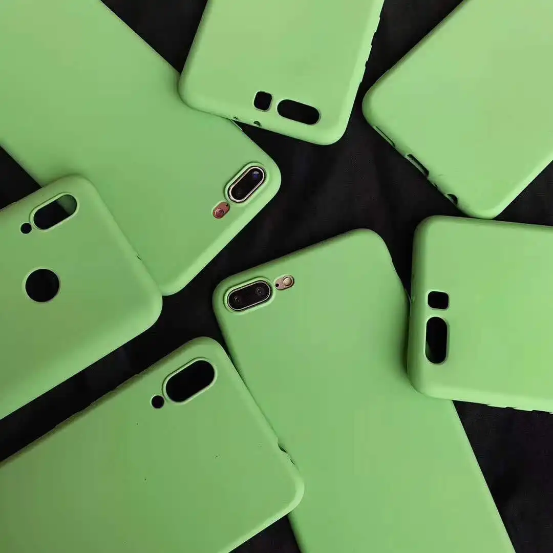 Маття зеленый пескоструйная обработка матовое Силиконовый ТПУ чехол для iPhone 7 Plus