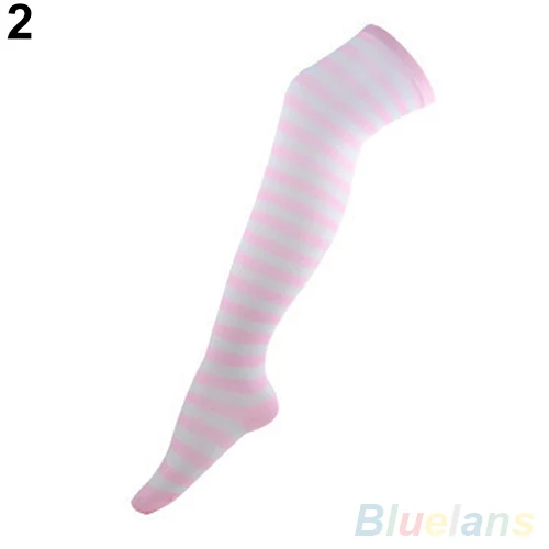 

Girl's Sexy Striped Thigh High Long Over The Knee Elastic Stockings