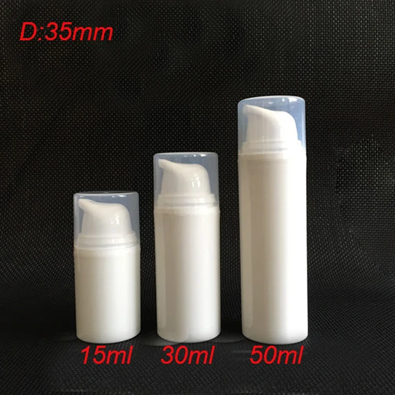 50ml white plastic airless bottle vacuum pump for serum foundationlotion emulsion Refillable Bottles CONTAINER FOR COSMETIC