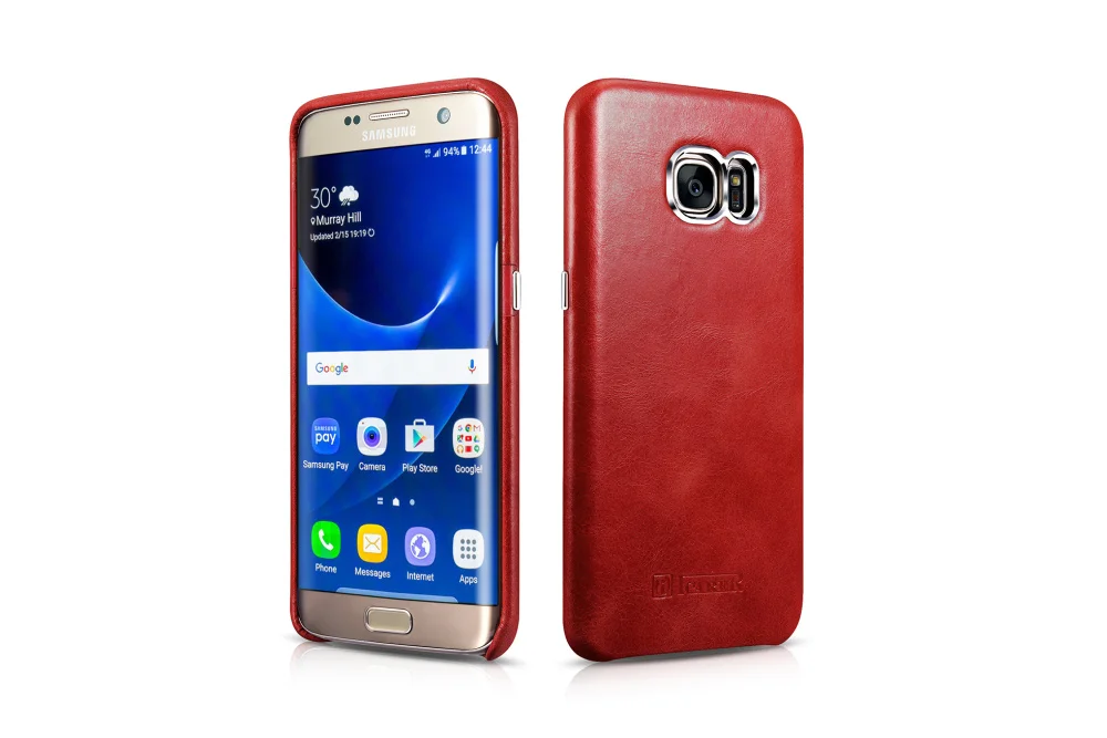 Vintage red Винтажный чехол Icarer из натуральной кожи для samsung Galaxy S7/S7 Edge, роскошный бренд, ультра тонкий чехол для телефона s - Цвет: Vintage red