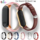 Ремешок для умных часов Xiaomi band 3, кожаный, металлический корпус