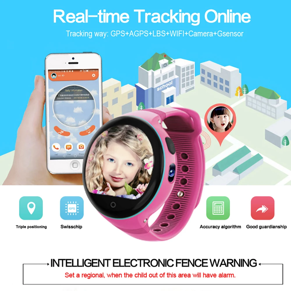ZUCOOR Детские умные часы детей gps трекер RW63 sos-вызов Relogio Smartwatch для Видеоняни и