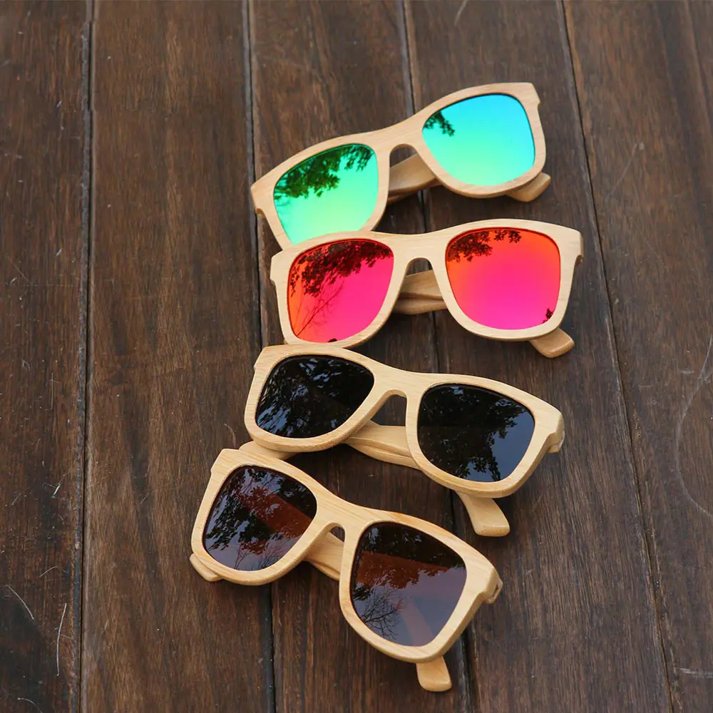 BerWer новые мужские бамбуковые поляризованные солнцезащитные очки ретро женские