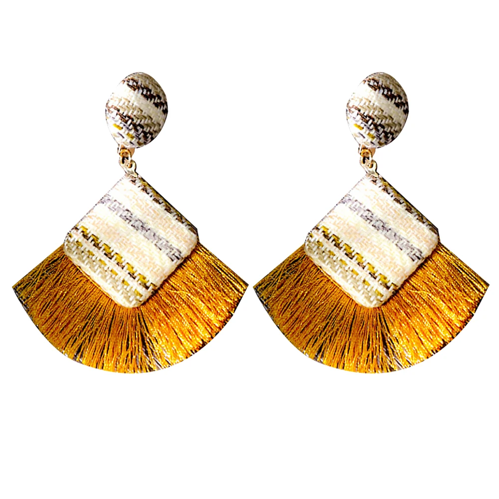 6 цветов Ретро стиль ромбические веера бахрома длинные кисточки очаровательные