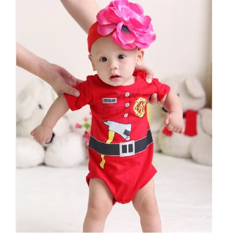 

Fireman baby boy Bodysuit Short Sleeve Summer Jumpsuits body menino baby boy clothes months jumpsuit body bebe menina