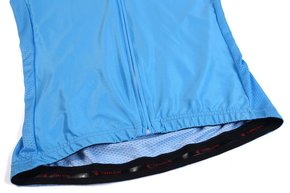 Спортивная быстросохнущая футболка Geeklion Pro Team Ropa Ciclismo синяя облегающая с