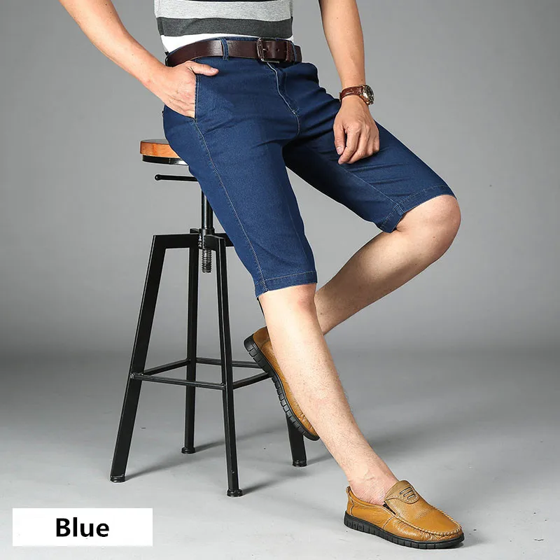 Мужские джинсовые шорты новинка 2017 летние повседневные до колена хлопковые